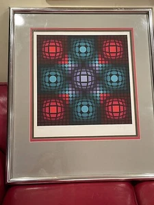 Victor Vasarely - The Father Of Op-art - “Optique Rouge”. Signed serigraph - Picture 1 of 5