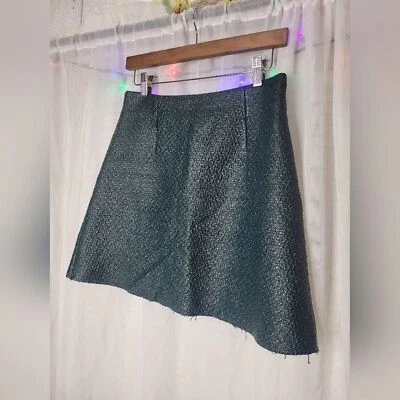 Falda Pinko Mujer Talla 6 Verde Mini Texturizada Italia  Foto 1 de 4