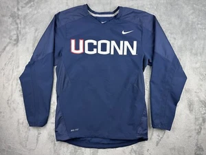 UCONN Huskies Pullover Mens Small Blue Long Sleeve Nike Dri Fit V Neck NCAA S - Picture 1 of 7
