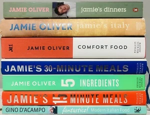 7x Cooking Books Bundle: 6x Jamie Oliver & 1x Gino D’Acampo. Large, Fab Cond - Foto 1 di 22