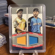 2020 Topps Update Carlos Correa Jose Altuve All-Star Jersey Relic Card 28/50