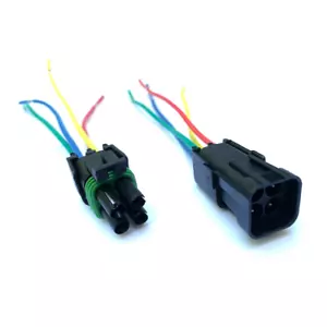 14 AWG Assembled Delphi Weather Pack 4 Pin Sealed Connector Kit. 6" wire - Picture 1 of 3