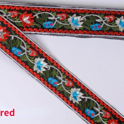 4.7M Embroidery Ethnic Floral Bias Ribbon Tape Edge Binding Sewing Trims Craft - Image 1 of 4