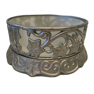 ❤️ PARTYLITE Hierro Rústico Metal Hiedra Vid Jardín Candelabro Grande Cuenco 7.5" Foto 1 de 4