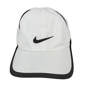 Nike Dri-Fit Featherlight Cap Youth 4-7 White Black Hat Running Jogging Outdoors - Picture 1 of 8