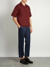 Marni Solid Coral Red Short-sleeved Shirt (Waterproof)