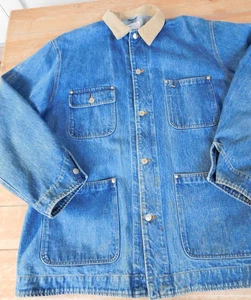 Ralph Lauren Polo Country Chore Coat Denim Blue Corduroy Collar X Large Vintage - Picture 1 of 14