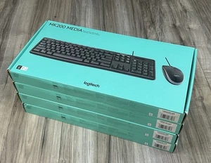 4-Logitech MK200 Media USB Wired Keyboard & Optical Mouse Combo, Sealed New - Photo 1/5