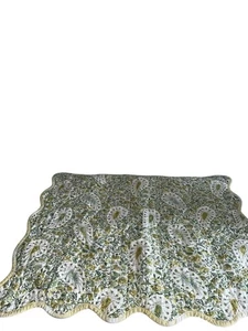 Waverly Paisley Verveine gestepptes Standard Kissenbezug grün gelb gewellt - Bild 1 von 7