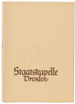Programm Staatskapelle Dresden 28.11.1959 Hans Knappertsbusch - Bild 1 von 3
