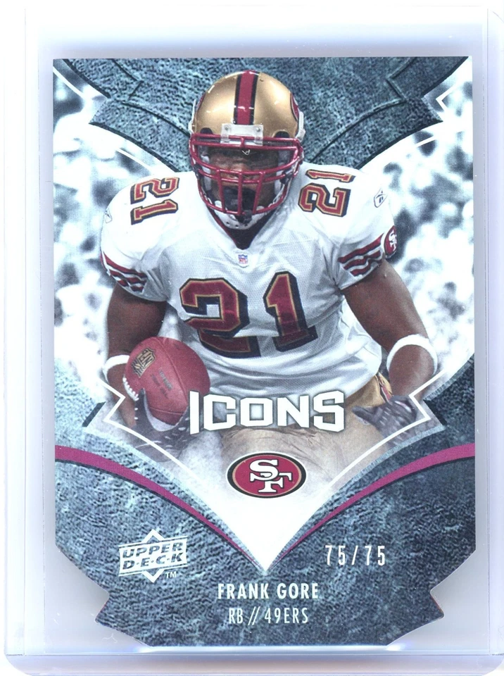 2008 Upper Deck Icons Frank Gore #84 Gold Die Cut 75/75 - Image 1 of 3