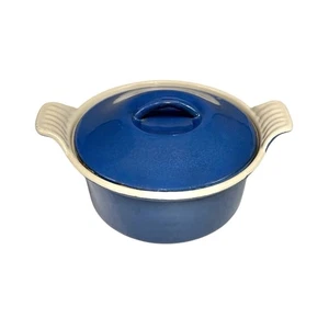 Vintage Le Creuset Blue Cast Iron Cocotte | French Mini Casserole Pot 14cm - Bild 1 von 13