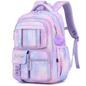 Cute Backpack Girls Large Capacity School Bag Set with Pen Bag and Plush Ball... - Picture 1 of 7