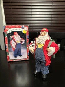 Vintage Christmas Hermitage Pottery Santa Farmer Case 1995 Limited Edition 10” - Picture 1 of 8