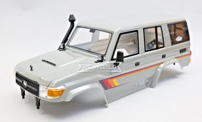 RC 1/10 Truck Body TOYOTA LAND CRUISER LC76 RESCUER 4-Door *Finished* 324MM GRAY - Image 1 of 4