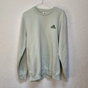 Adidas Essentials Fleece Sweatshirt Mens L Green Oxide Pullover Sport Activewear - Picture 1 of 9