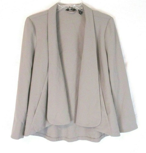 VETEMENTS New H by Halston Open Front Blazer Jacket Sz 6 Gray A303200 Women YX4