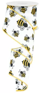Bumble Bee Black & Yellow Wired Ribbon - 2.5" x 10 Yards - RG1633 - Picture 1 of 1
