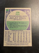 1975 76 Topps￼ Cb33 #164 Jim Fox Seattle Supersonics￼