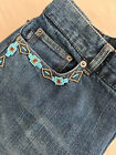 Ralph Lauren Southwestern Beaded High Rise Jeans Size 8 Bead Denim (092323)