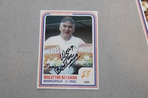 1999 "WALLY THE BEERMAN" AT THE METRODOME AUTOGRAPHED BIG LEAGUE CARD - Picture 1 of 2