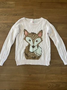 Justice Girls Pink Deer Sweater 7 Sequin  - Picture 1 of 5