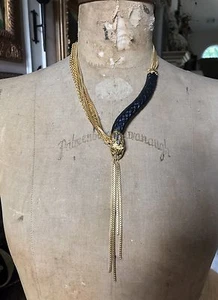 ALEXIS BITTAR Halskette goldfarben schwarz Lucite SCHLANGE asymmetrisch - Bild 1 von 12