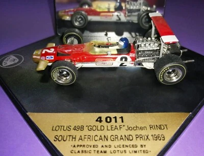 altes Quartzo Modellauto 1:43, Jochen Rindt, Gold Leaf Lotus 49B, Formel 1 1969 - Bild 1 von 4