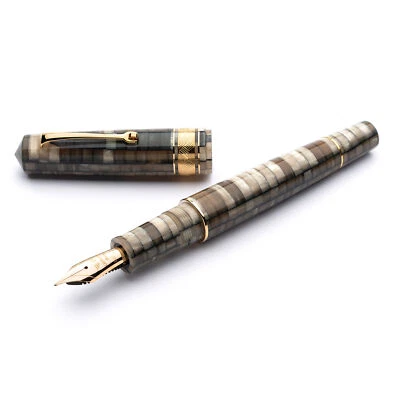 Leonardo Mosaico Fountain Pen in Chiaroscuro with Gold Trim - Extra Fine Point - Image 1 of 2