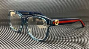 GUCCI GG0038ON 012 Blue Transparent Red Women's 54 mm Eyeglasses