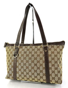 echt Gucci braun GG Canvas und Leder Abbey Beuteltasche Tasche Handtasche #60962 - Bild 1 von 19