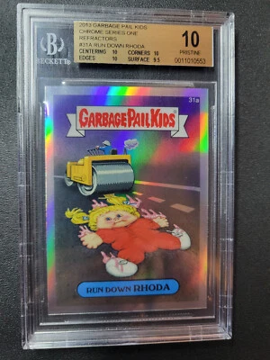 🌟 2013 Garbage Pail Kids Chrome 1 GPK REFRACTOR RUN DOWN RHODA #31a BGS 10  - Image 1 of 2