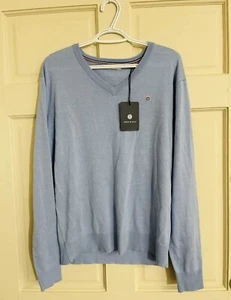 SERGE BLANCO SWEATER Cardigan Light Weight MEN’s NWT Light Blue Sz L # 175 - Picture 1 of 3