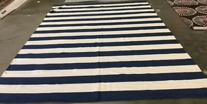 NAVY / IVORY 9'-0" x 12'-0" Broken Thread Rug Reduced Price 1172673418 MTK712H-9 - Picture 1 of 4