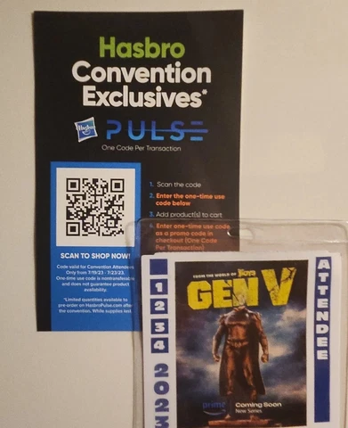 2023 SDCC Hasbro QR And Code ONLY -  Convention Exclusives Access Code Cover