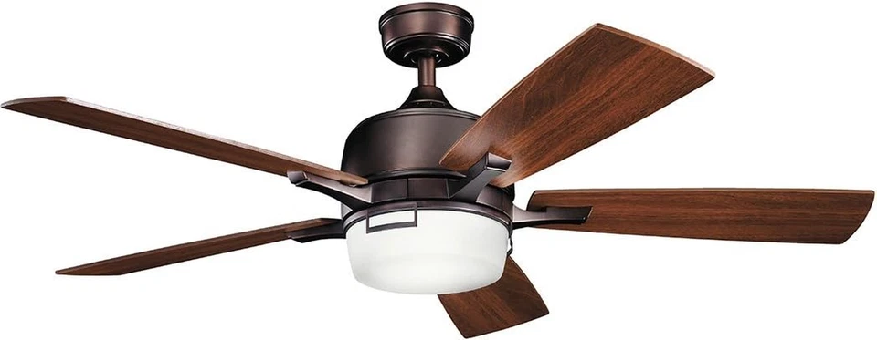 300457OBB Leeds 52" Ventilador de Techo con Luz LED y Control de Pared, Bronce Cepillado con Aceite Foto 1 de 2