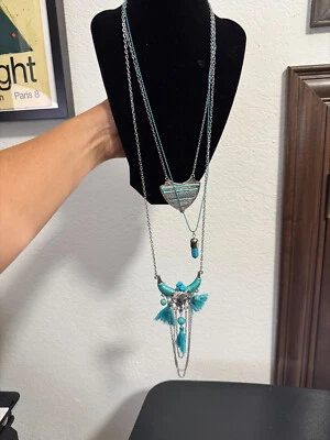 Nuevo Karma Boho Distintivo Collar Ram Calavera Colgante con Borlas Cuentas Turquesa Foto 1 de 4