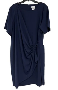 DKNY Women's Stretch Side Sweep Dress NAVY (Size 18W) MSRP $139 - Picture 1 of 6
