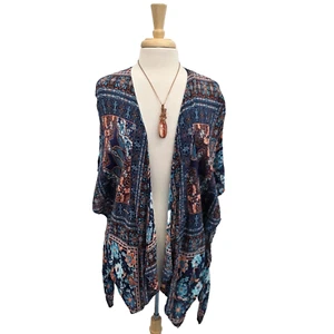 Maurices Multicolor Bandana Print Kimono Top Womens One Size Open Front Rayon - Picture 1 of 13