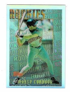 1996 Topps Baseball Mystery Finest Refractor Marty Cordova Parallel Card #M5 - Bild 1 von 2