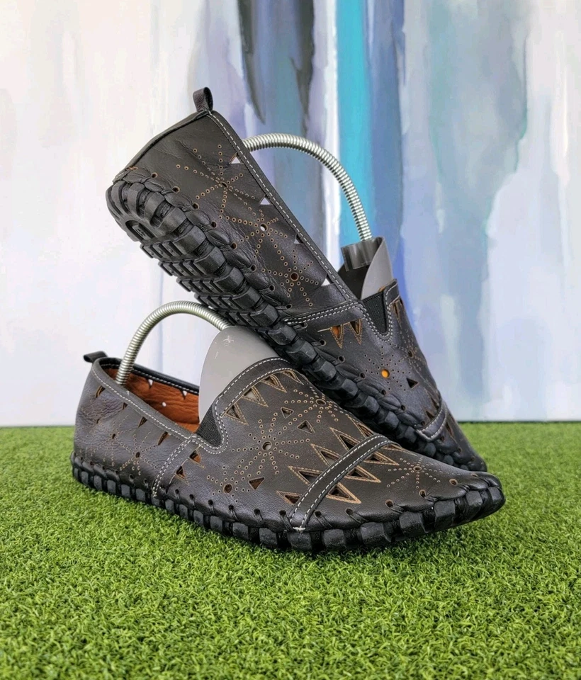 Spring Step Womens Leather Fusaro Loafer Black Made In Turkey Shoes ~ Size 41 - Image 1 of 4