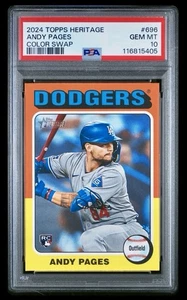 2024 Topps Heritage High Number Color Swap SP Andy Pages RC PSA 10 (Pop 1) - Picture 1 of 2