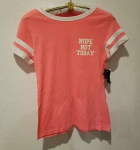 On Fire Women Large Short Sleeve Tee Shirt "Nope Not Today" Casual Cotton New - Picture 1 of 8