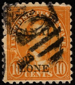 Canal Zone - 1927 - 10 Cents Orange Overprinted Perf 10 James Monroe Issue # 99 - Picture 1 of 1
