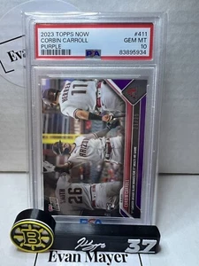 PSA 10 GEM-MT Corbin Carroll 2023 Topps Now #375 Rookie Card Purple SP /25 - Picture 1 of 3