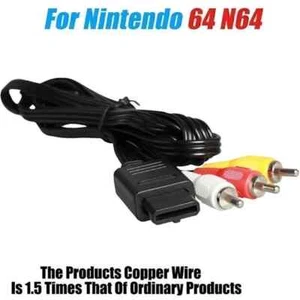 N64 SNES Gamecube 6FT RCA TV AV Audio Video Stereo Cable Cord For Nintendo 64 - Picture 1 of 8