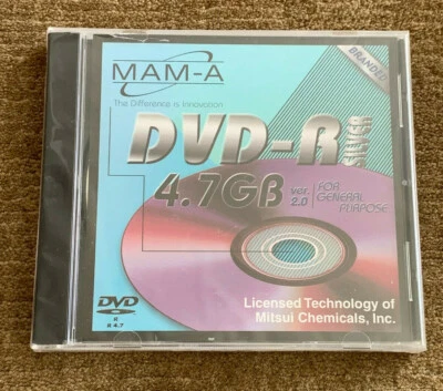 NEW MAM-A (Mitsui) DVD-R Silver 4.7GB ver 2.0 disc in jewel case (Sealed) - Image 1 of 3