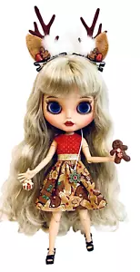 Blythe Custom OOAK Gingerbread Girl 12" Joint Doll In Adorable Holiday Outfit - Picture 1 of 10