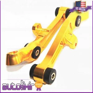 PRO SERIES GOLD ALUMINUM FRONT LOWER CONTROL ARM FOR NISSAN 350Z Z33 / G35 COUPE - Picture 1 of 5