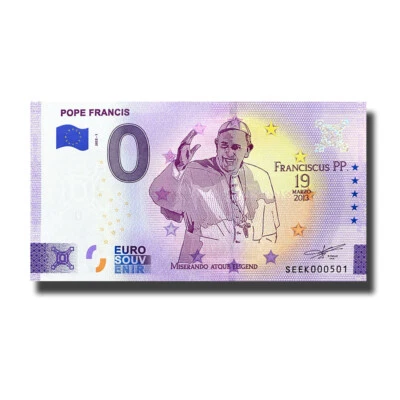 0 Euro Souvenir Banknote Pope Franciscus ERROR eddition Italy SEEK 2022-1 - Image 1 of 3